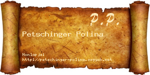 Petschinger Polina névjegykártya